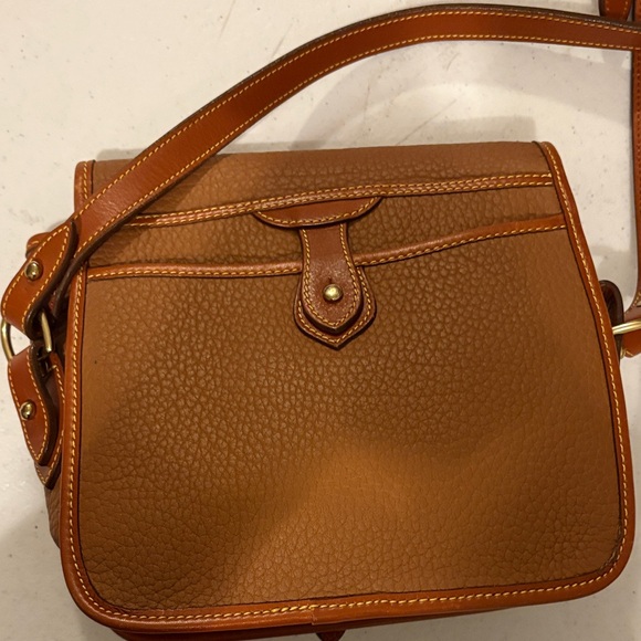 Dooney & Bourke Pebbled Leather Crossbody Saddle Bag Brown Vintage WellMade - Picture 9 of 11